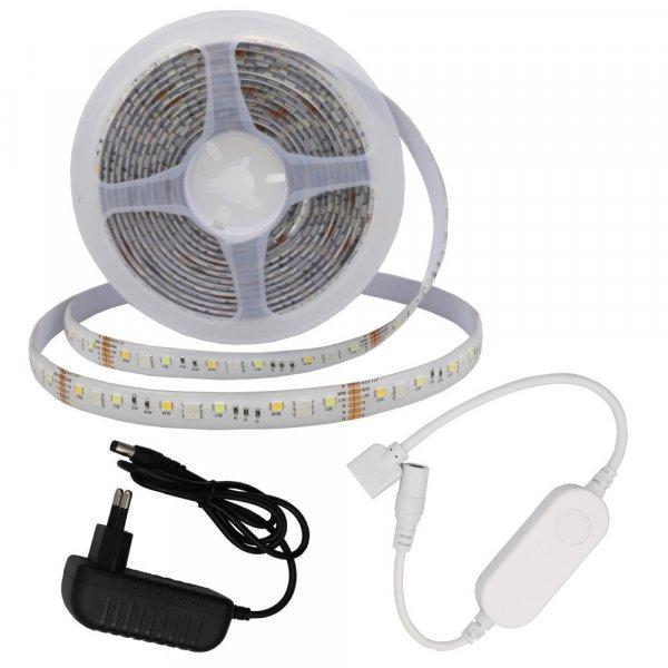 RGB LED szalag SMART3:3m DC12V 5050 RGB+2835 CCT 60SMD/m IP20 LED
szalag+tápegység+wifi vezérlő - 6W/m,360lm/m,12mm