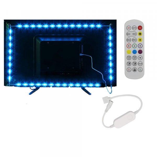 RGB LED szalag TV szett: 2m DC5V 5050RGB+2835 3000K 60SMD/m IP20 LED szalag+wifi
vezérlő és távirányító - 4W/m; 240lm/m; 10mm