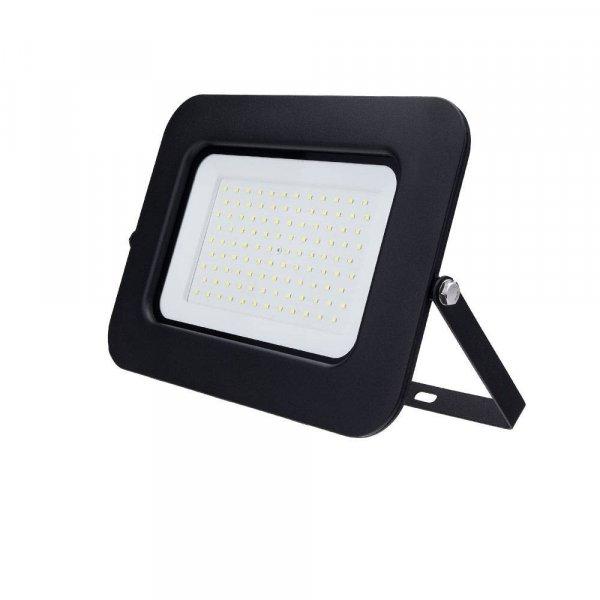 LED reflektor 100W, SMD fekete, 150°, IP65 fehér fény, 70cm kábellel