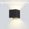 Fekete fali lmpa, 230V, 12W,646LM,4000K - IP54