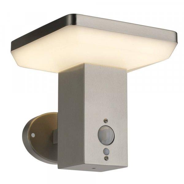 LED napelemes négyzet alakú falikar, beépített PIR szenzor, alumínium,
4,4W, 600lm; 3000K IP44
