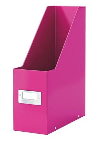 Iratpapucs, PP/karton, 95 mm, lakkfényű, Leitz Click&Store, rózsaszín