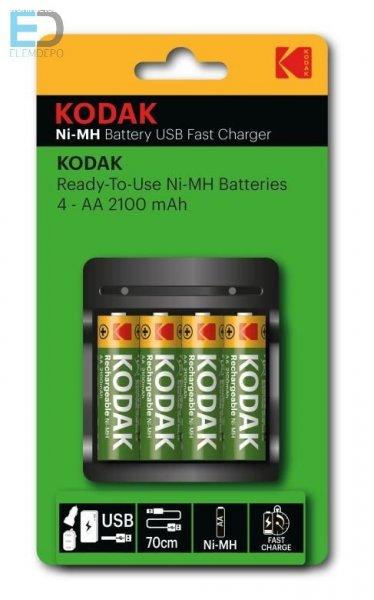 Kodak USB Fast Charger + 4 AA 2.100mAh akkumulátor gyorstöltő 4db AA akkuval
cat:30424265