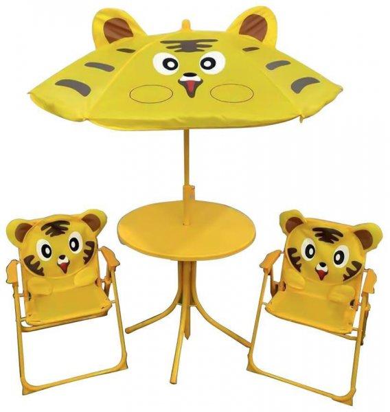 Set LEQ MELISENDA Tigre, tiger, slnečník 105 cm, stôl 50 cm, 2 stoličky,
detský