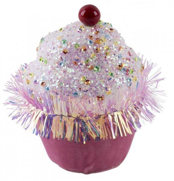 Dekoráció MagicHome Candy Line,muffin, rózsaszín, 7x7x11 cm, akaszthatós