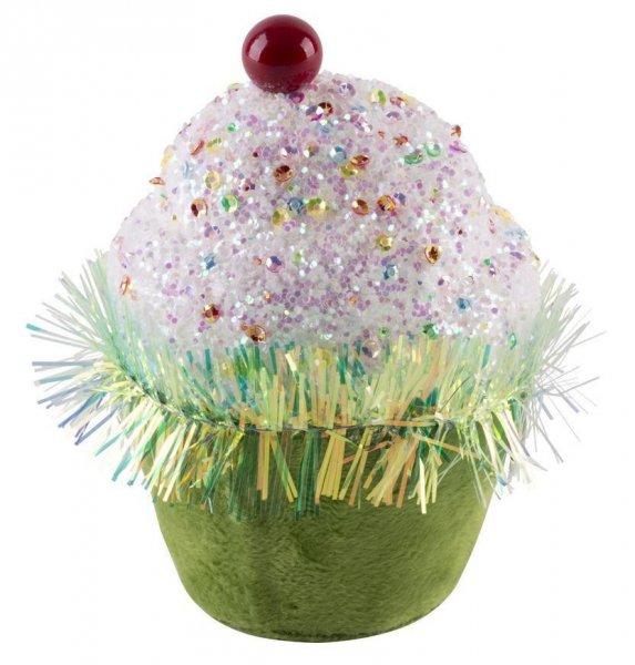 Dekoráció MagicHome Candy Line, muffin, zöld, 7x7x11 cm, akaszthatós