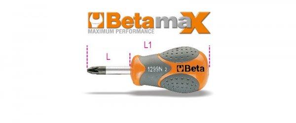 Beta 1299N/PZ 2 Extra rövid csavarhúzó Pozidriv®- és Supadriv®-csavarokhoz