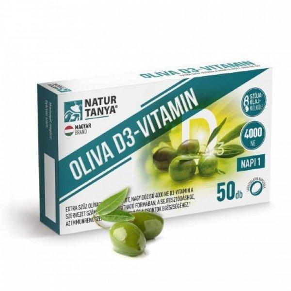 Natur Tanya® OLIVA D3-vitamin - 4000 NE Quali®-D aktív D3-vitamin
természetes extra szűz olívaolajban oldva. 50 db 