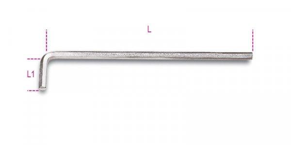 Beta 96LC 10 Hajlított hosszú imbuszkulcs, krómozott