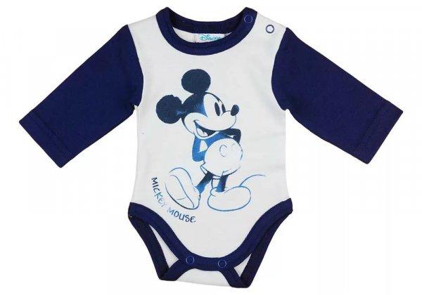 Disney Mickey hosszú ujjú baba body fehér/kék (62)