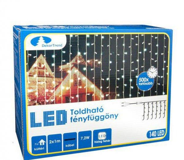 Design Dekor KDK 012 Kültéri toldható kontakt LED fényfüggöny, 100 x 200
cm, 140 db hidegfehér LED-del