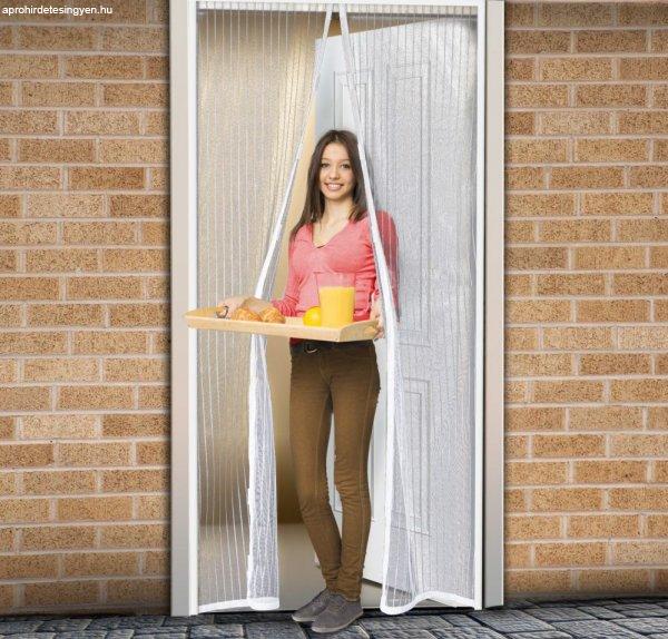 Mosható szúnyogháló függöny ajtóra, mágnessel záródó, 100 x 210 cm
(mágneses szúnyogháló), fehér színű