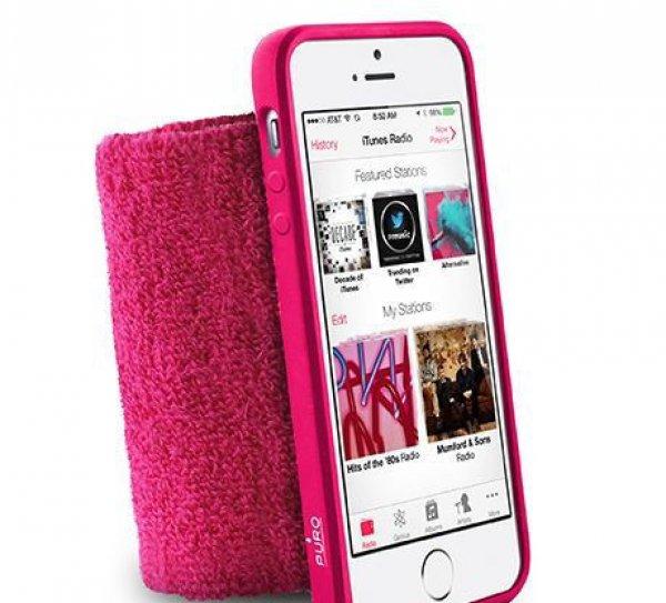 PURO iPhone SE / 5 / 5s RUNNING BAND karra rögzíthető, rugalmas, gumírozott
okostelefon tok, rózsaszín (pink)