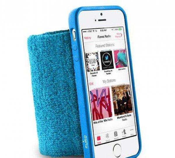 PURO iPhone SE / 5 / 5s RUNNING BAND karra rögzíthető, rugalmas, gumírozott
okostelefon tok, kék