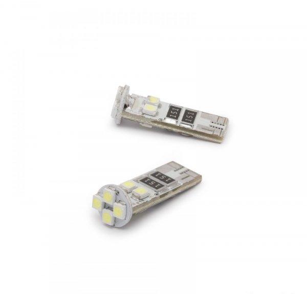 Carguard 8 SMD LED-es T10 izzó rendszám vagy belső tér világítás, fehér,
2 db / csomag (50954)