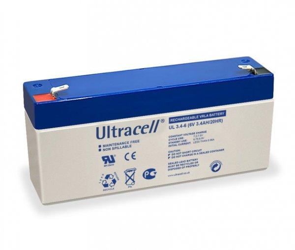 Ultracell 6V, 3,4Ah Zselés, ólom akkumulátor, gondozásmentes szünetmentes
akku