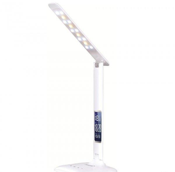 HOME LA 5 Érintőgombos LED-es asztali lámpa hőmérő órával, 5W, fehér