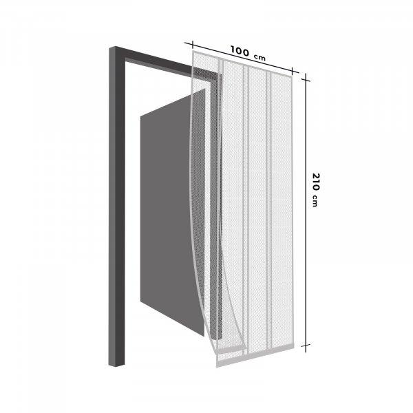 Delight 11608WH szúnyogháló függöny ajtóra, 4 db szalag, max. 100 x 220
cm, fehér