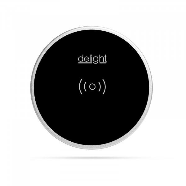 delight 55163BK Beépíthető Qi vezeték nélküli töltő, töltőállomás,
fekete, max 1,1 A