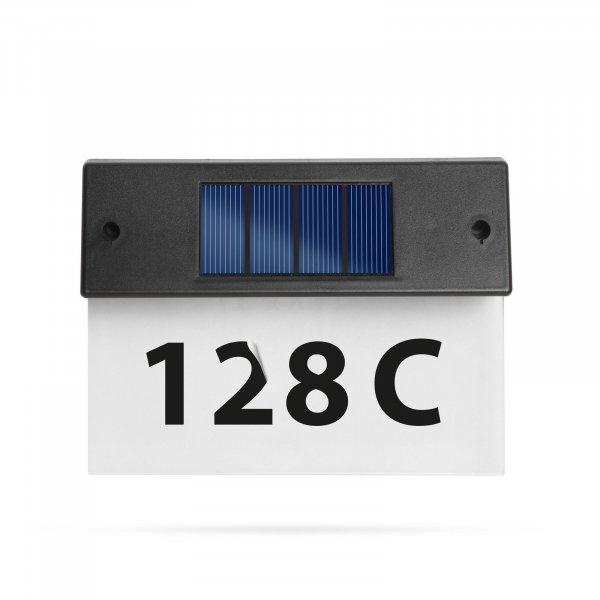 Szolár házszámfény, átlátszó plexi, hidegfehér LED világítással, 18 x
20 cm (11446C)