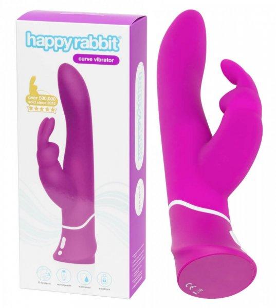 Happyrabbit Curve - vízálló csiklókaros vibrátor (lila)