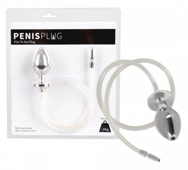 Piss to Ass Plug - üreges anál plug húgycsőtágítóval