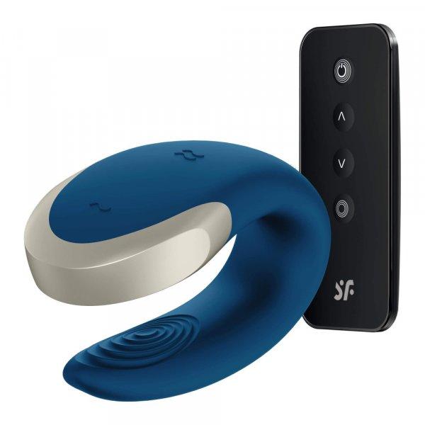 Satisfyer Double Love - okos párvibrátor (kék)