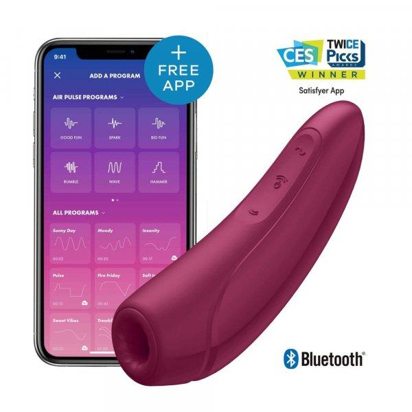 Satisfyer Curvy 1+ - okos léghullámos csiklóizgató (piros)