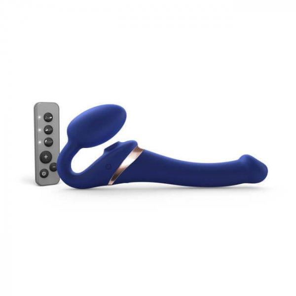 Strap-on-me S - felcsatolható, léghullámos vibrátor - (kék)