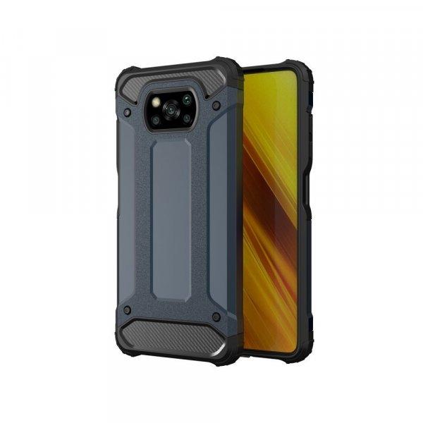 Xiaomi Poco X3 NFC Tok Ütésálló Hybrid Armor Case Tough Rugged Sötétkék +
Poco X3 NFC Üvegfólia