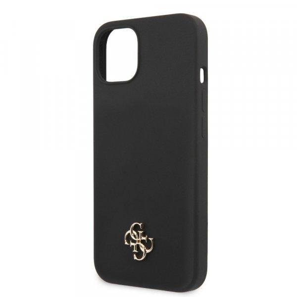 Guess Apple iPhone 13 Mini (5.4) 4G Silicone Metal Logo hátlapvédő tok fekete
(GUHCP13SS4LK)