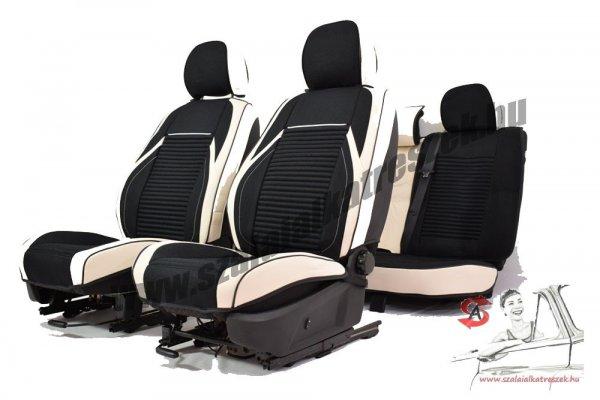 Honda Civic Ix 2012-Től Méretezett Üléshuzat Flora -Bőr/Szövet
-Fehér/Fekete- Komplett Garnitúra