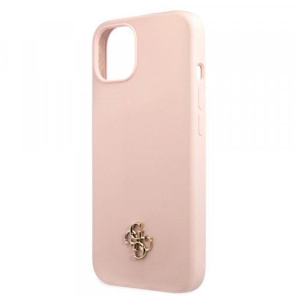 Guess Apple iPhone 13 Mini (5.4) 4G Silicone Metal Logo hátlapvédő tok pink
(GUHCP13SS4LP)