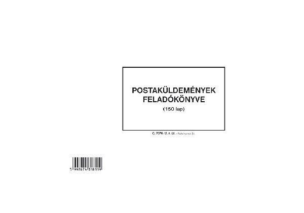 Postaküldemények feladókönyve A/4 fekvő C.7976-12