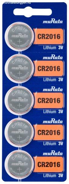 MURATA(Sony) CR2016 lithium gombelem 3V bl/5
