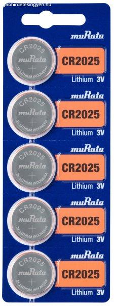 MURATA(Sony) CR2025 lithium gombelem 3V bl/5