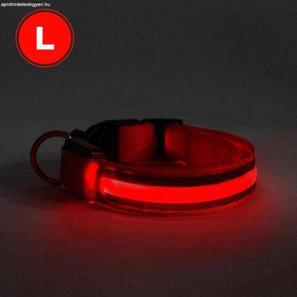 LED-es nyakörv - akkumulátoros - L méret - piros 60029B
