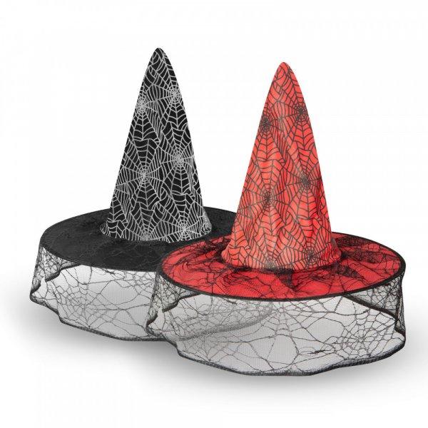 Halloween-i boszorkány kalap - 2 szín - poliészter - 38 cm 58152