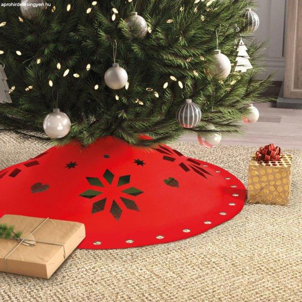 Karácsonyfa alá terítő - 90 cm x 3 mm - filc - piros 58276