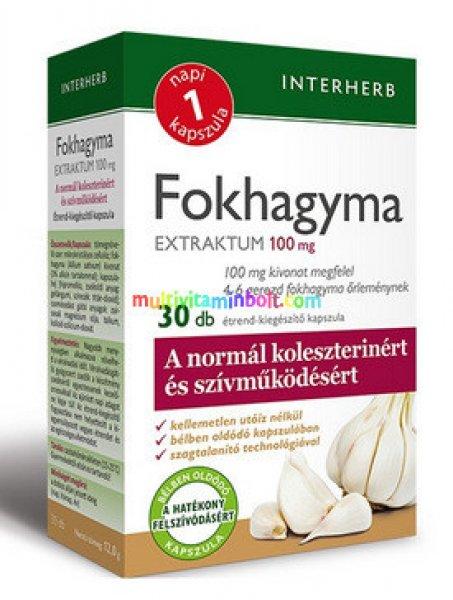 Napi1 Fokhagyma Extraktum 100 mg, 30 db kapszula, utóíz nélkül, 1 havi adag
- Interherb