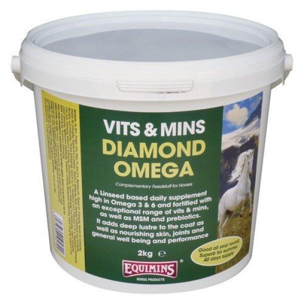 Diamond Omega – Őrölt porlasztott vitaminos lenmag 2 kg vödör lovaknak