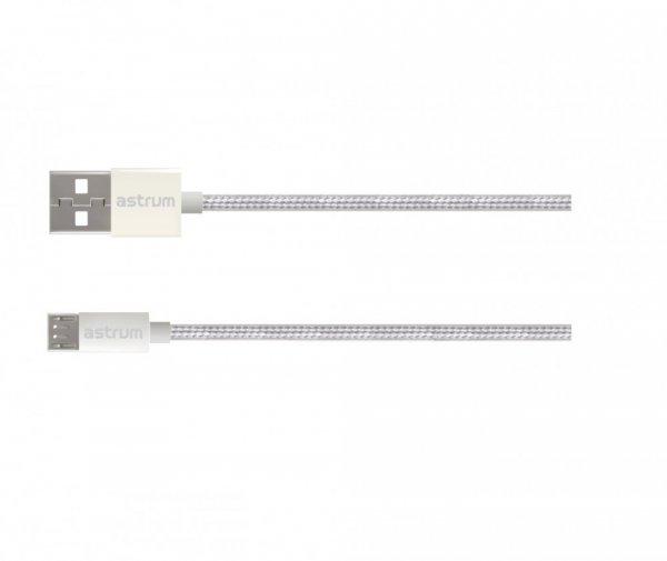 Astrum Verve UM30 USB - Micro USB bliszteres erősített adatkábel 2.0A, 1.0M
fehér