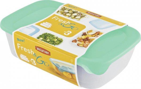 Curver műanyag ételhordó/ételtároló doboz - 0.5L + 1L + 2L - zöld
