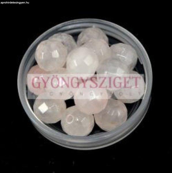Rózsakvarc gyöngy - 8mm - csiszolt