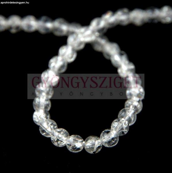 Hegyikristály gyöngy - roppantott - 4mm – szálon