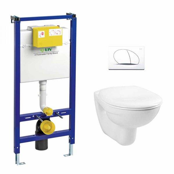 LIV fali WC SZETT (LIV-FIX 9012 szerelőelem + Selenite-Eco fehér nyomólap +
Sydney fali WC (9100901701)