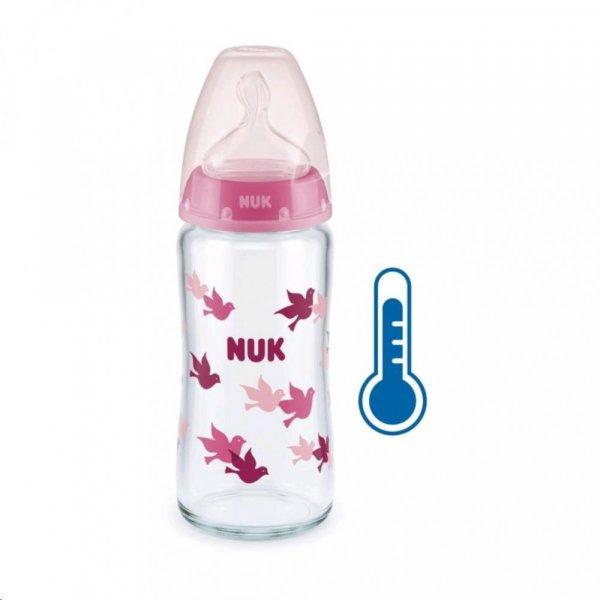 Üveg cumisüveg széles nyakkal NUK FC hőmérséklet-jelzővel 240 ml
rózsaszín