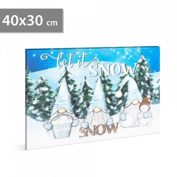 LED-es fali hangulatkép - "Let it snow" - 2 x AA, 40 x 30 cm 58479