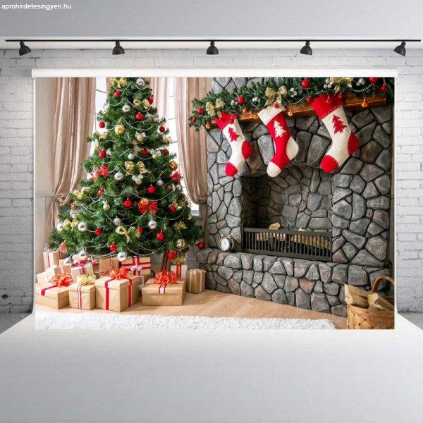 Polyester fotó háttér. Karácsonyi stúdió háttér 210cm x 250cm plhj01782