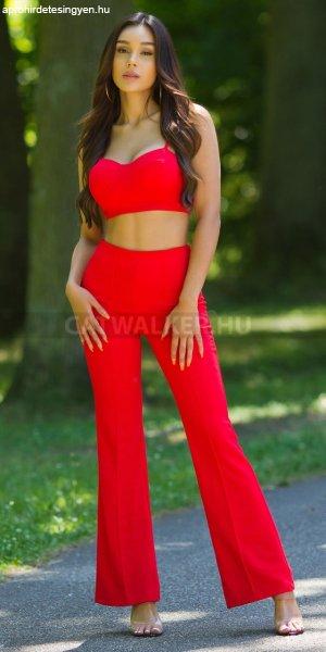  Szett női top és nadrág, csinos - piros XS-M méret 